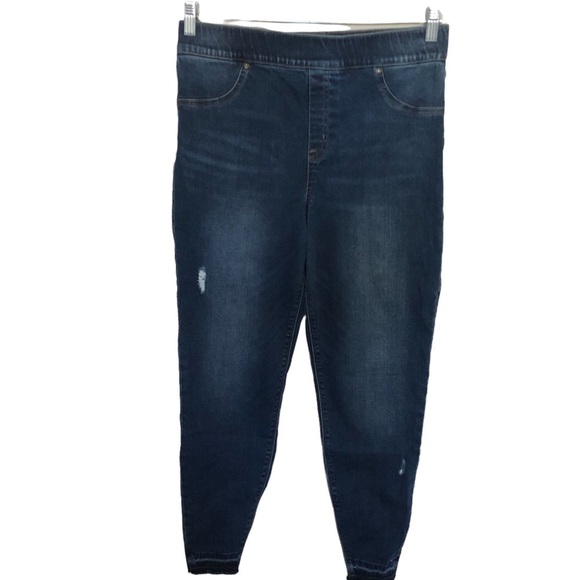 Spanx Pull Distressed Ankle skinny jeans medium wash - Picture 4 of 9